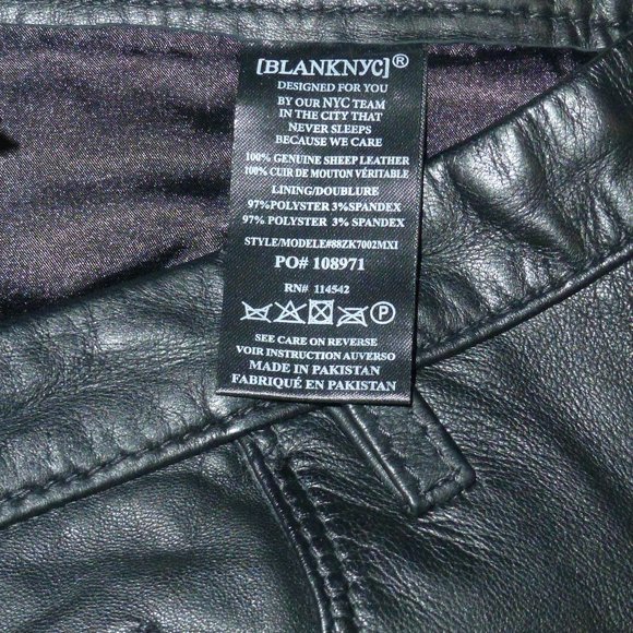 BlankNYC  Genuine Leather Pants Size 27 - Picture 4 of 8